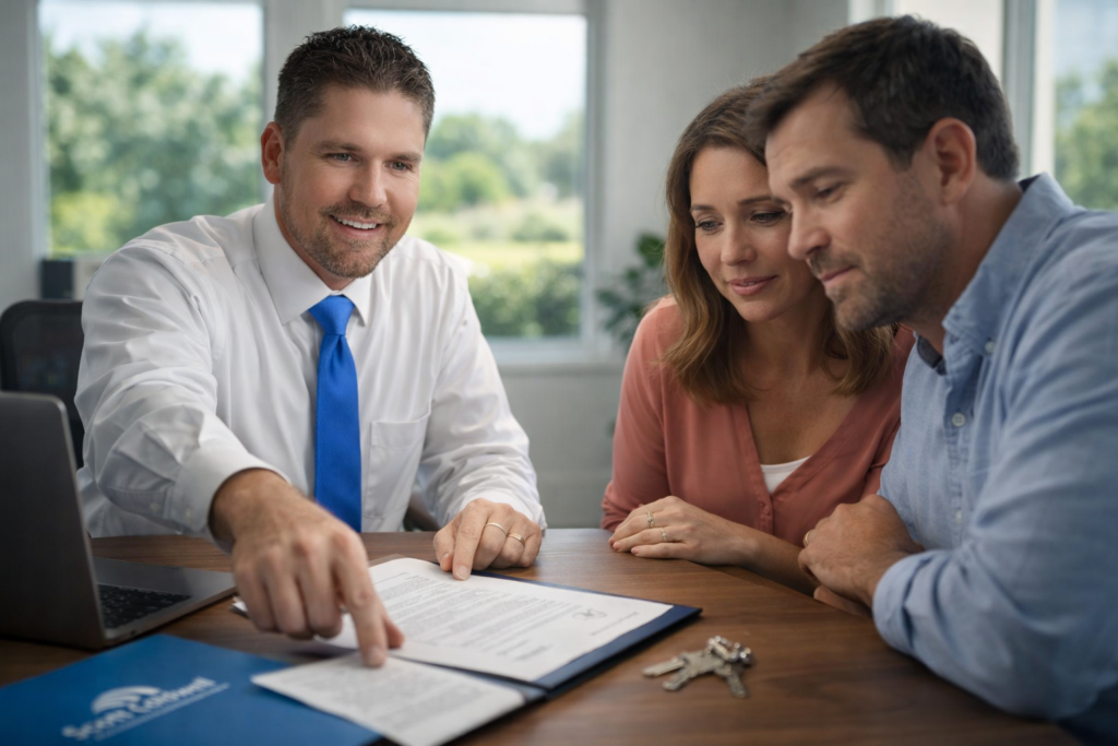 Can You Change The Down Payment Amount Before Closing - An Ocala real estate expert calmly explains how to change a down payment before closing to a concerned home-buying couple.