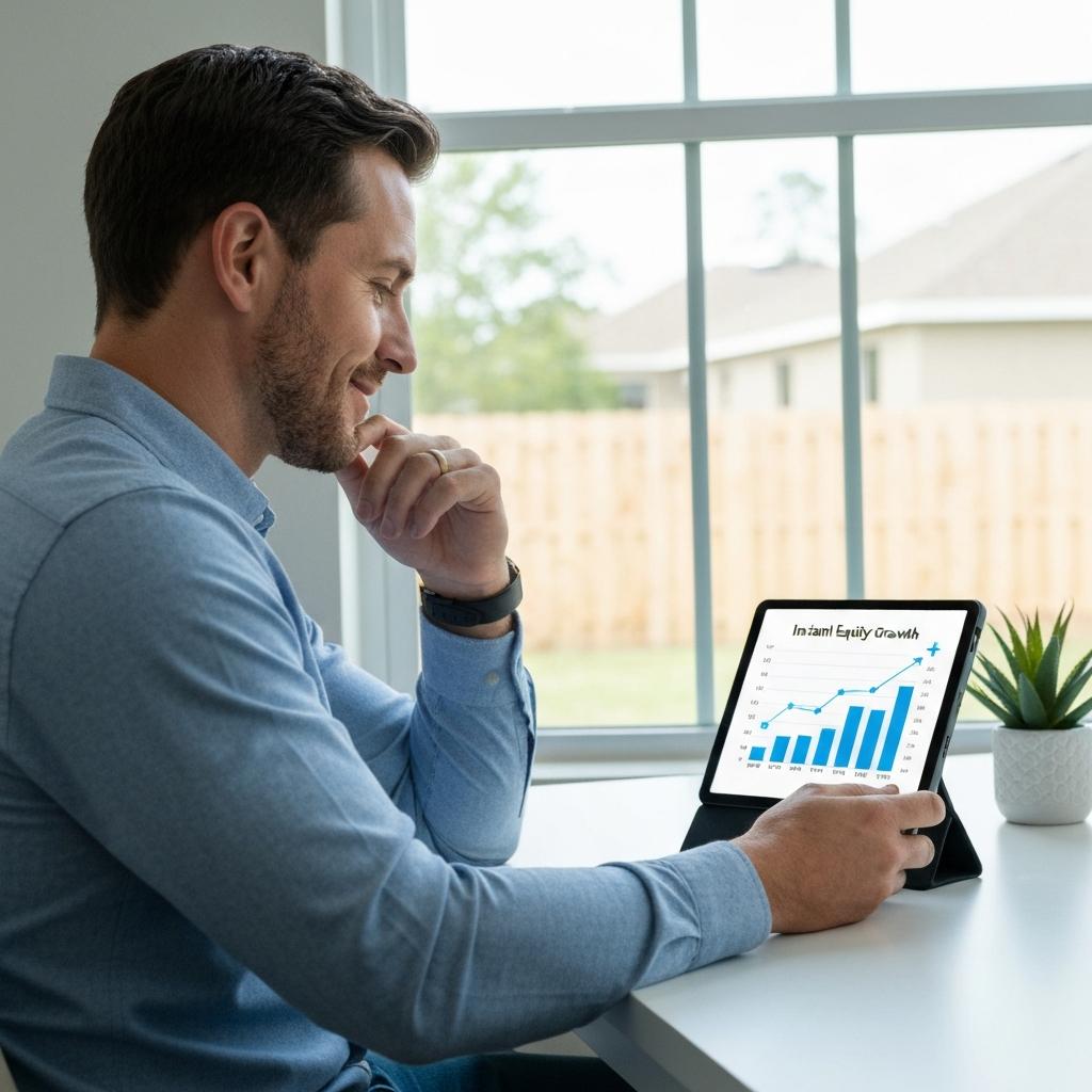 What Happens When the Appraisal is Higher Than the Asking Price in Ocala, Florida? Financially savvy home buyer reviews documents showing the appraisal is higher than the asking price, celebrating instant equity in a modern Ocala, FL home.