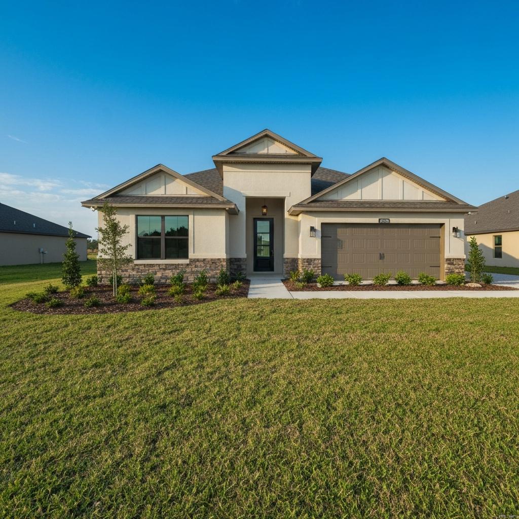 Understanding New Construction's Role in Ocala Home Values. Newly built modern home in Ocala Florida - Understanding New Construction's Role in Ocala Home Values
